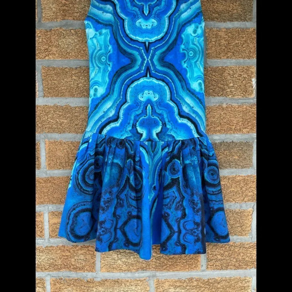 Torn By Ronny Kobo Digital Print Azure Blue Dress  XS - Picture 4 of 8